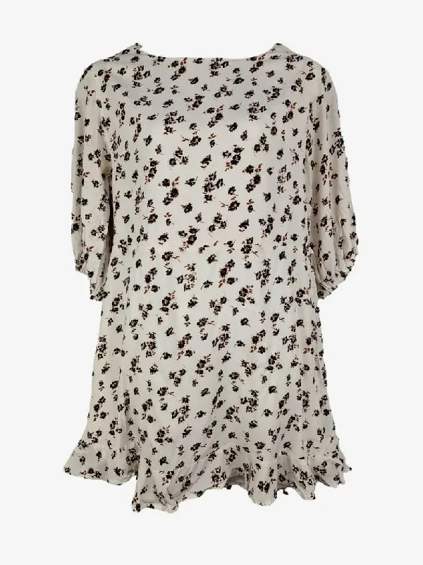 Faithfull The Brand Blossom Sun Mini Dress Size 16 Trendy Wraparound Mini Dress