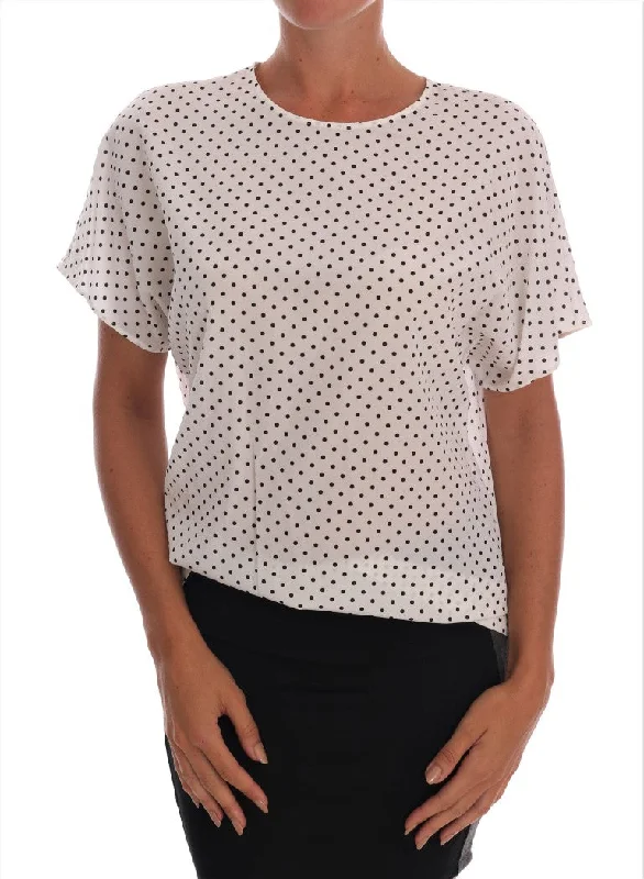 Dolce & Gabbana Chic Polka Dot Silk Women's Blouse Lightweight Chiffon Blouse