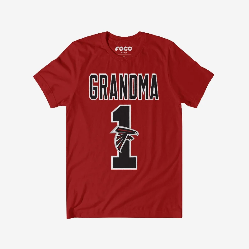 Atlanta Falcons Number 1 Grandma T-Shirt-- Thin T-Shirt Open Front Quick Dry