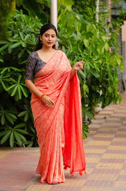 Pink Jute Silk Woven Design Saree with Unstitched Blouse - A2M Sleeveless Chiffon Blouse Pink Jute Silk Woven Design Saree with Unstitched Blouse - A2M Sleeveless Chiffon Blouse