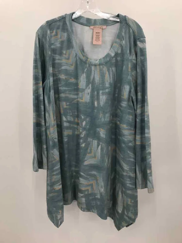 Pre-Owned Philosophy Blue Size XXL T-shirt-- Striped Floral Plaid