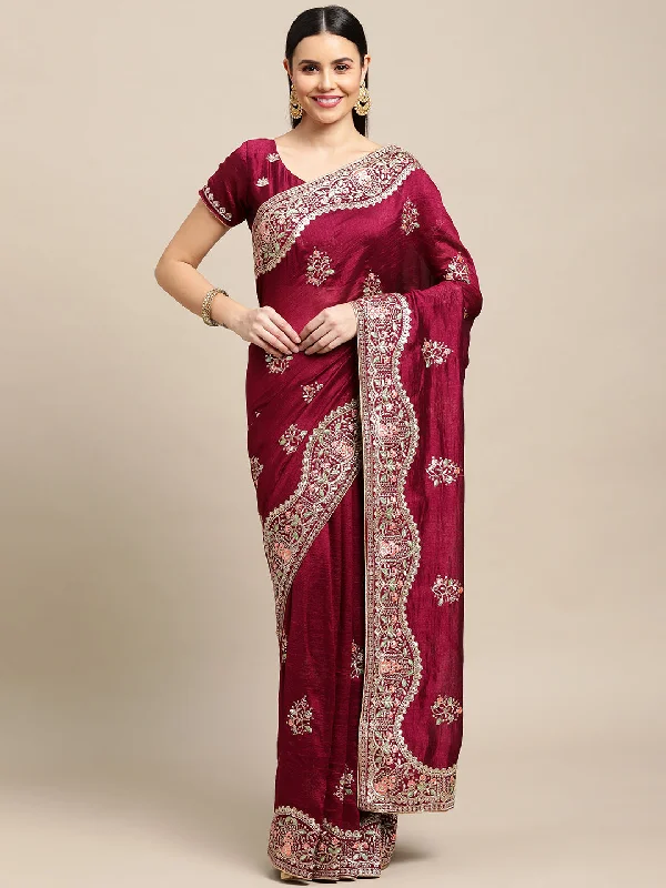 Jyoti Fashion Women's Purple Silk Blend Embroidered Designer Saree with Blouse Sleeveless Summer Blouse Jyoti Fashion Women's Purple Silk Blend Embroidered Designer Saree with Blouse Sleeveless Summer Blouse