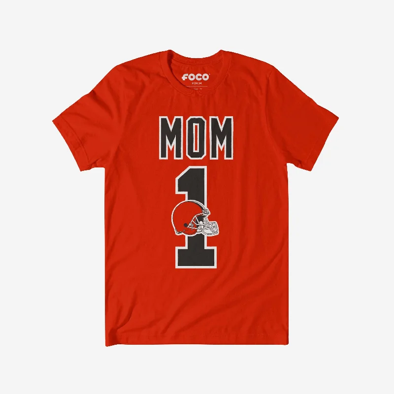 Cleveland Browns Number 1 Mom T-Shirt-- Satin Blend Silk Blend Wool Blend