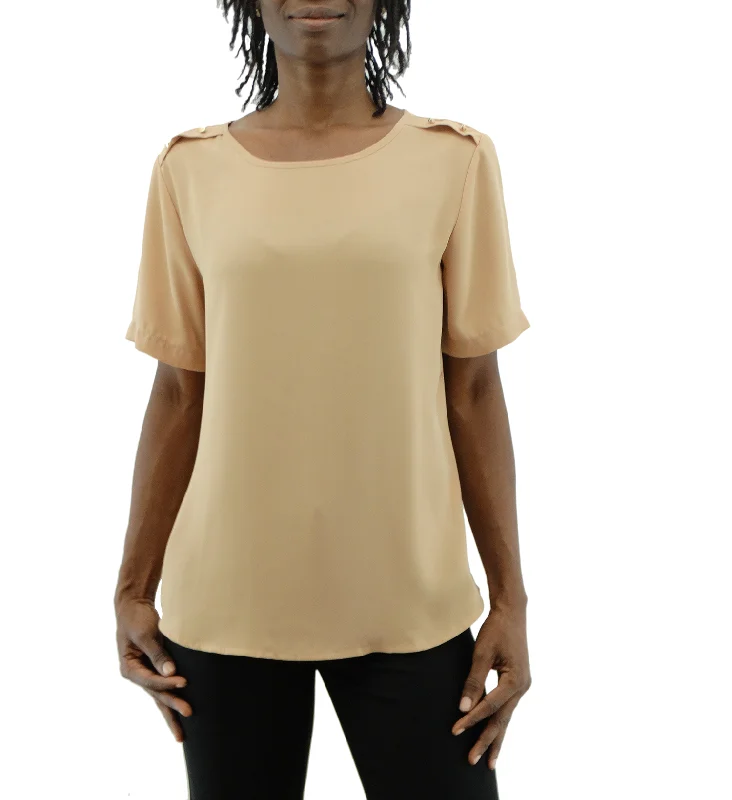 BSD3905 Tip Top - Ladies' S/S Blouse (XS-XL) Casual Stripe Blouse