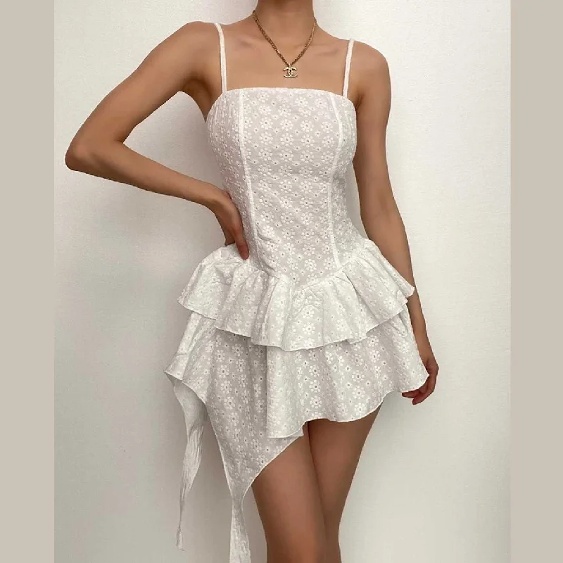 BerryBetty - Textured irregular ruffle solid zip-up backless cami mini dress Stylish Plaid Mini Dress BerryBetty - Textured irregular ruffle solid zip-up backless cami mini dress Stylish Plaid Mini Dress