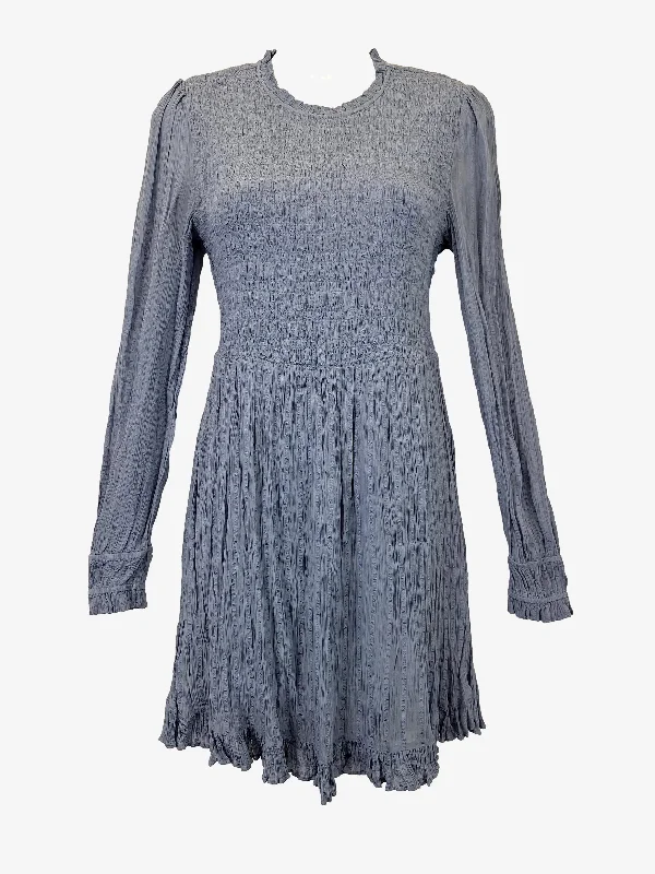 Forever New Dainty Shirred Mini Dress Size 8 Casual V-Neck Mini Dress