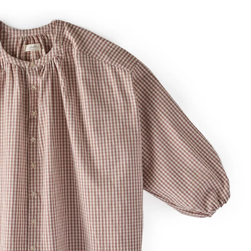 Gingham Women's Blouse Vintage Polka Blouse