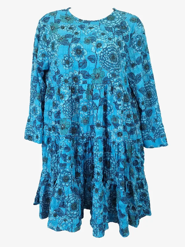 Zara Textured Tiered Mini Dress Size S Fashionable Polka Dot Mini Dress