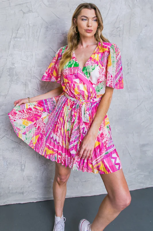 OUT OF MY REACH WOVEN MINI DRESS Cozy Wraparound Mini Dress