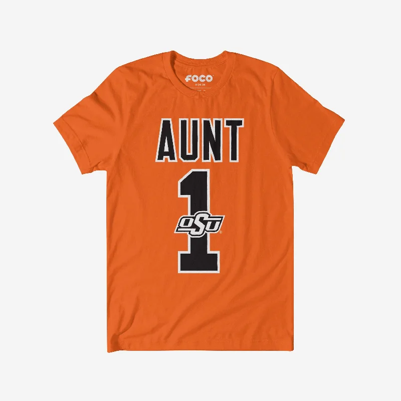 Oklahoma State Cowboys Number 1 Aunt T-Shirt-- Front Pockets Side Pockets Patch Pockets Oklahoma State Cowboys Number 1 Aunt T-Shirt-- Front Pockets Side Pockets Patch Pockets