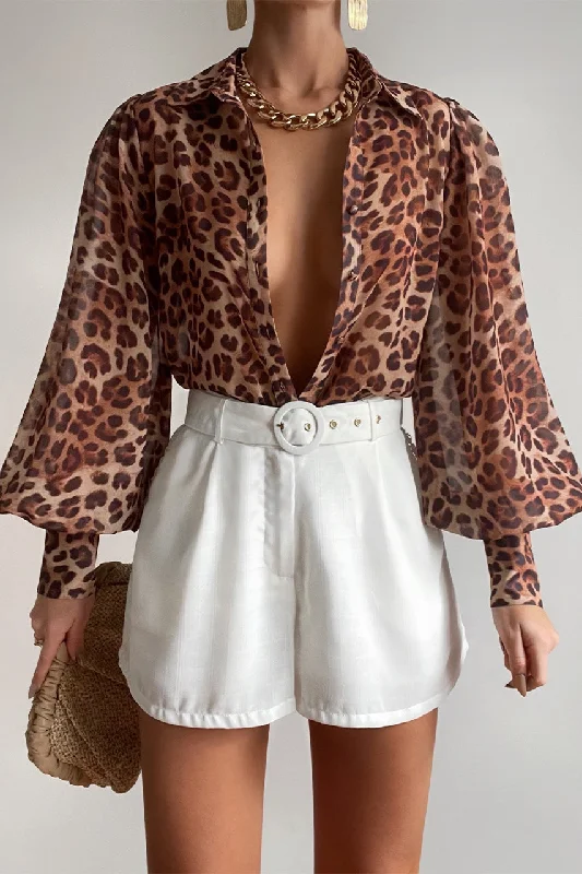 FLEETWOOD BLOUSE - LEOPARD PRINT Modern Work Blouse