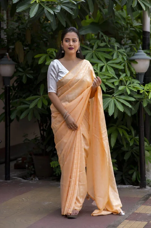 Yellow Poly Georgette Woven Design Saree with Unstitched Blouse - A2M Stretchy Fitted Blouse Yellow Poly Georgette Woven Design Saree with Unstitched Blouse - A2M Stretchy Fitted Blouse