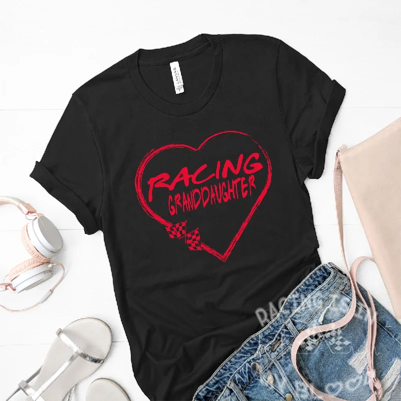 Racing Granddaughter Heart T-Shirt!-- Nylon Fabric Polyester Fabric Spandex Fabric