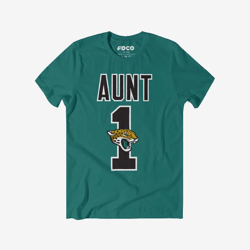 Jacksonville Jaguars Number 1 Aunt T-Shirt-- Hooded Caped Shawl Collar