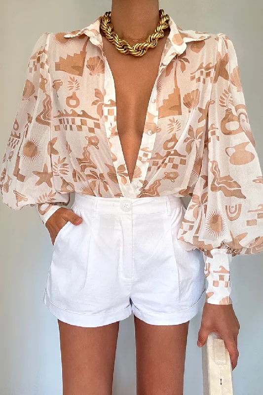 FLEETWOOD BLOUSE - COVE WHITE Peter Pan Collar Blouse