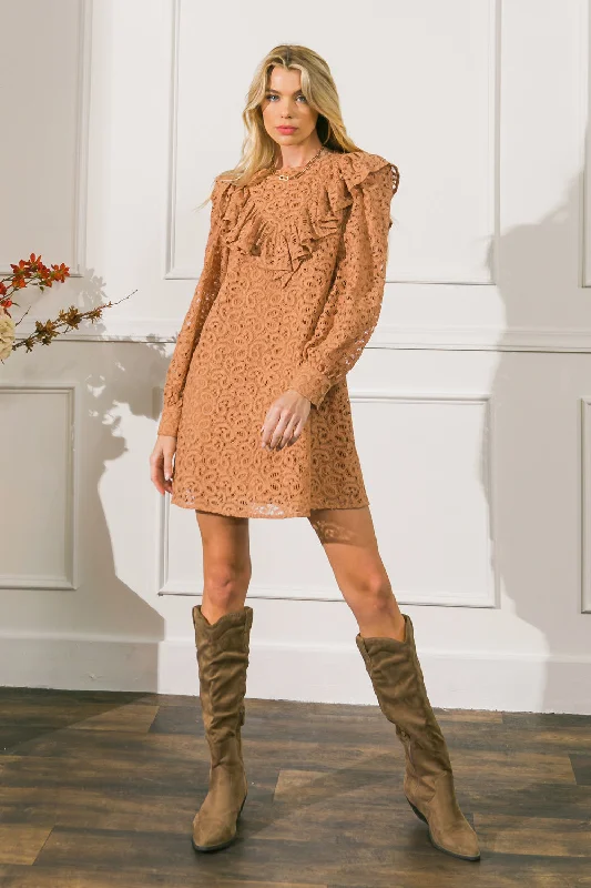 SWEET SOPHISTICATION LACE MINI DRESS Classic Casual Mini Dress