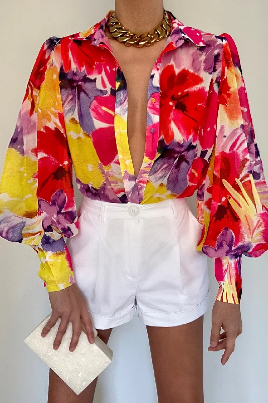 FLEETWOOD BLOUSE - STELANI PINK Textured Cotton Blouse