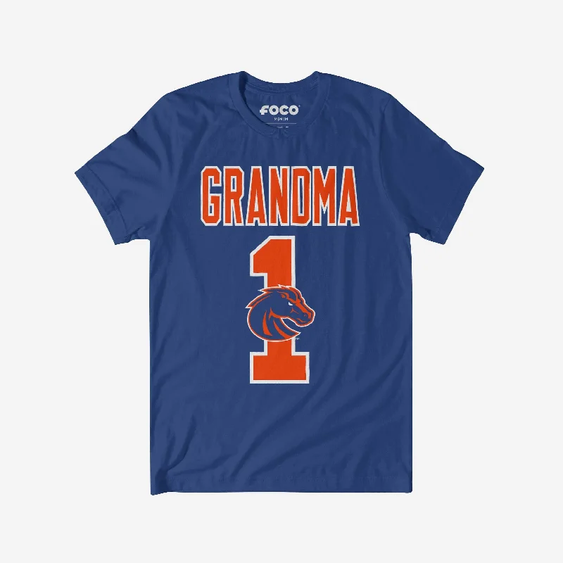 Boise State Broncos Number 1 Grandma T-Shirt-- V-Neck T-Shirt Long Sleeve Cotton