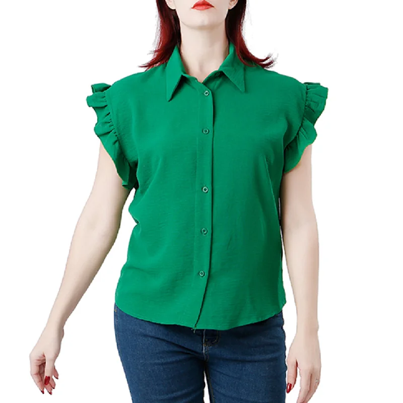 180688, Da Moda - Women's Button-Up Sleeveless Blouse (S-XL) Asst Colors Polished Work Blouse 180688, Da Moda - Women's Button-Up Sleeveless Blouse (S-XL) Asst Colors Polished Work Blouse