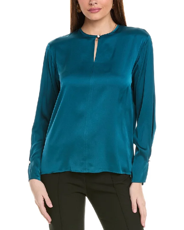 Hugo Boss Binalea Silk-Blend Blouse Oversized Silk Blouse