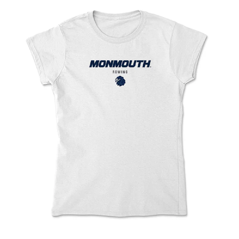 Monmouth - NCAA Women's Rowing : Madalyne Brennan - Soft Style Women’s T-Shirt-- Asymmetrical Pockets Print Monmouth - NCAA Women's Rowing : Madalyne Brennan - Soft Style Women’s T-Shirt-- Asymmetrical Pockets Print