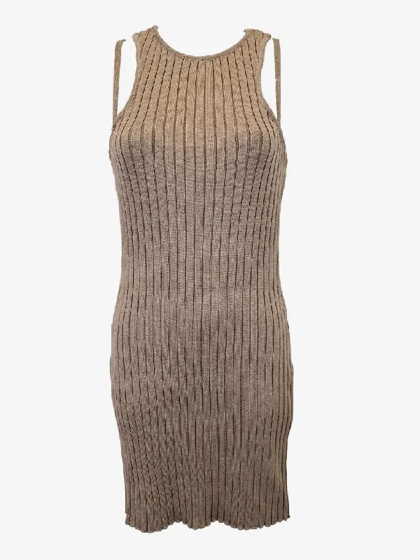 St. Mrlo Dove Grey Ribbed Knit Funky Strap Mini Dress Size 14 Comfortable Smocked Mini Dress St. Mrlo Dove Grey Ribbed Knit Funky Strap Mini Dress Size 14 Comfortable Smocked Mini Dress