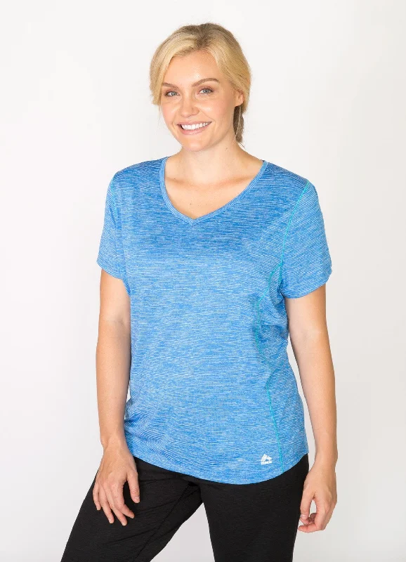 Plus Linea Short Sleeve V-Neck Running T-Shirt-- Polka Dot Checkered Tartan