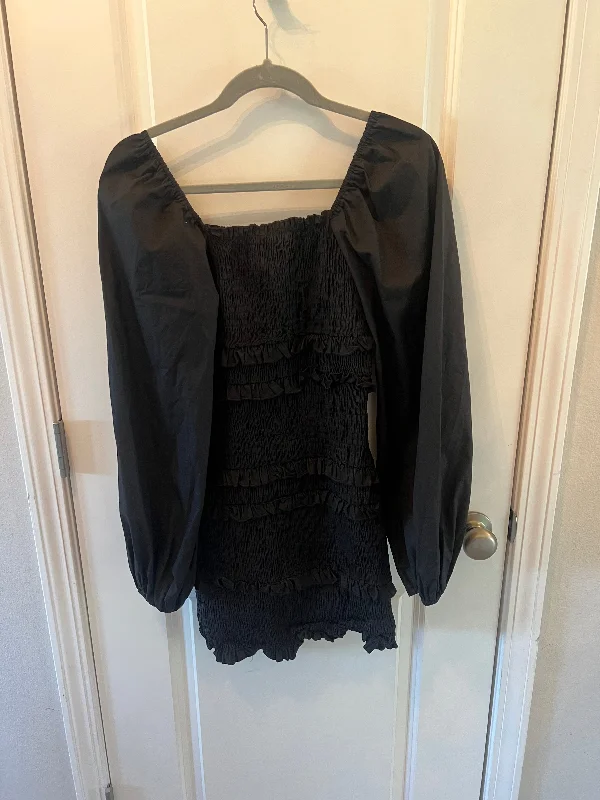 Missguided Shirred Long Sleeve Square Neck Mini Dress Women’s Size 6 Black Elegant Satin Lace Mini Dress Missguided Shirred Long Sleeve Square Neck Mini Dress Women’s Size 6 Black Elegant Satin Lace Mini Dress
