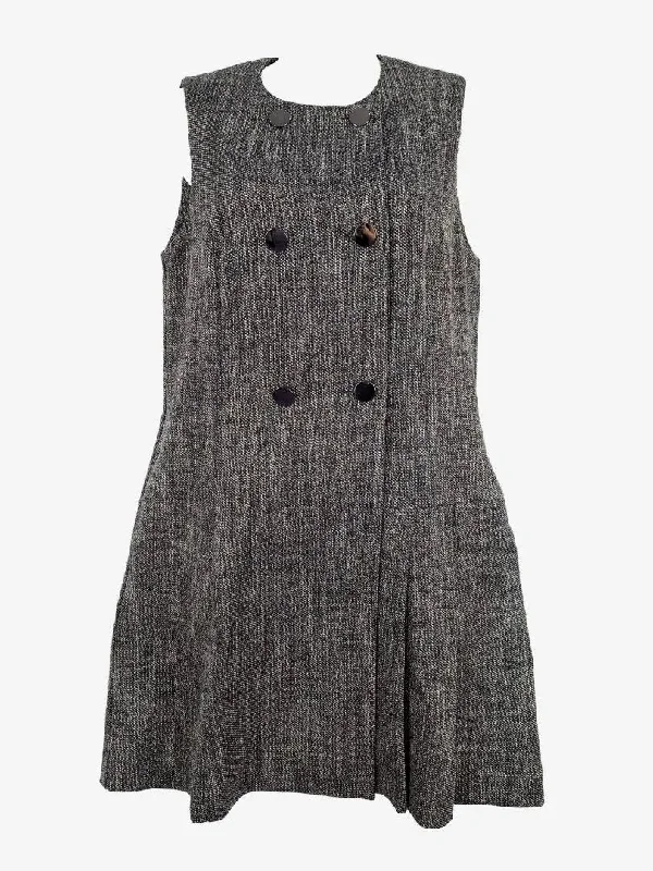 Cue Melange Tweed Double Breasted Office Mini Dress Size 8 Fashionable Denim Mini Dress