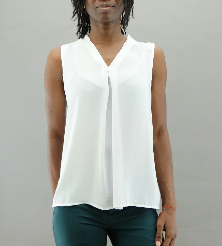 BSD3906 Tip Top - Ladies' S/less Blouse (XS-XL) Stretchy Fitted Blouse