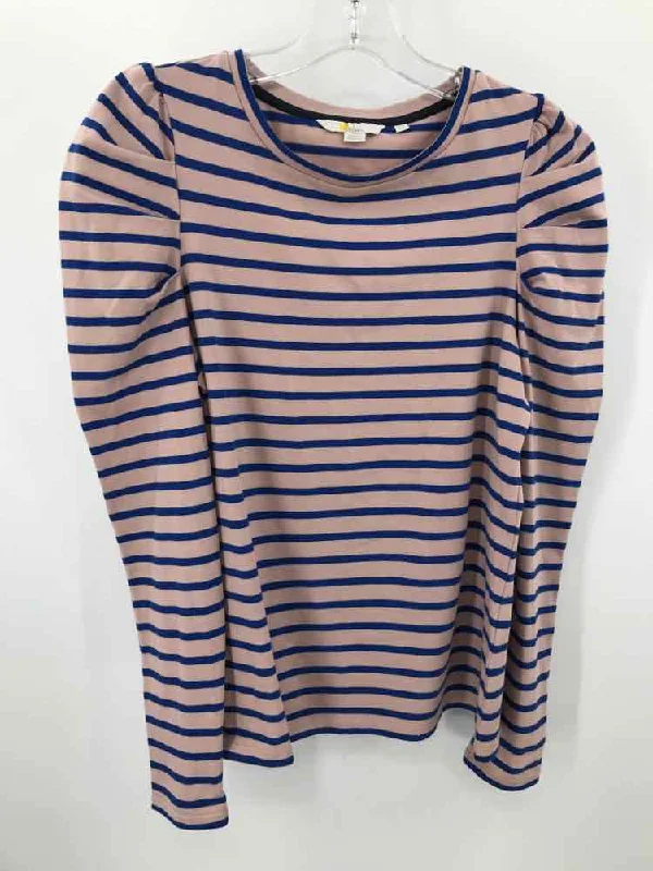 Pre-Owned Boden Blue Size 6 Stripe T-shirt-- Hooded Caped Shawl Collar