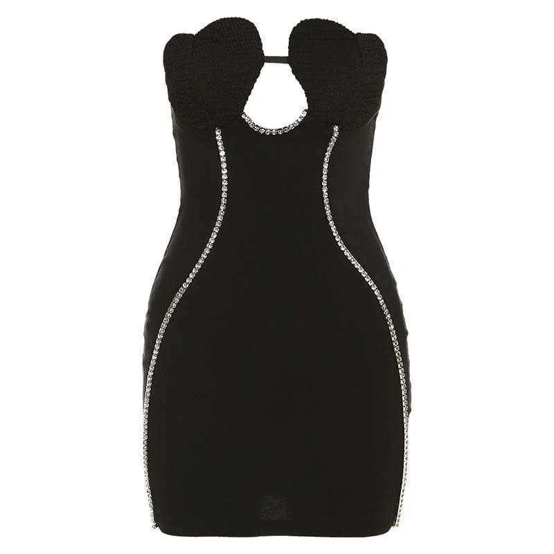 BerryBetty - Solid sweetheart neck beaded ruched backless tube mini dress Comfortable Linen Mini Dress BerryBetty - Solid sweetheart neck beaded ruched backless tube mini dress Comfortable Linen Mini Dress