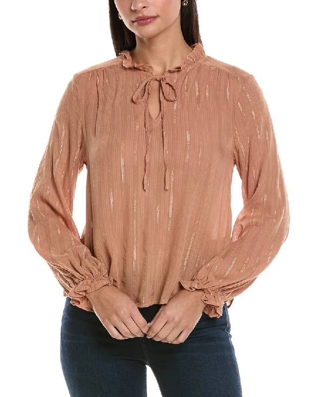 Anna Kay Tie Neck Blouse Casual Relaxed Blouse