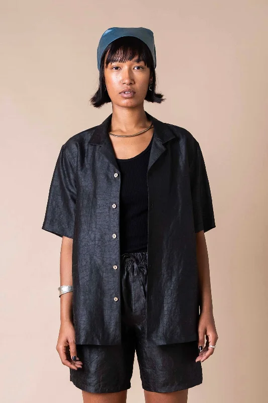 Obsidian Camp Collar Shirt-- Fleece Fabric Down Fabric Feather Fabric
