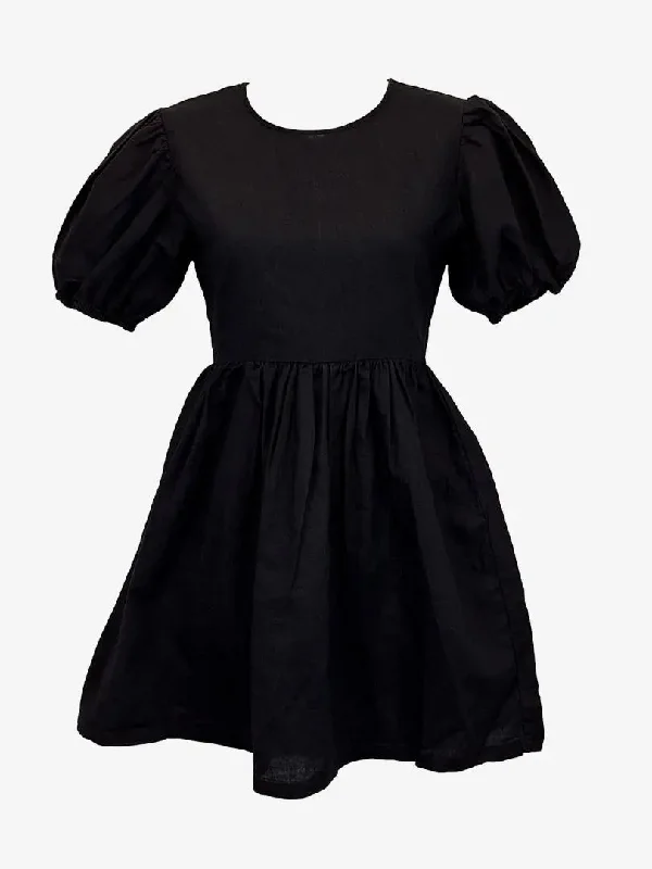 Nude Lucy Graceful Puff Sleeve A Line Mini Dress Size XXS Trendy Floral Mini Dress
