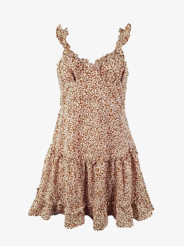 Sweetpot Pretty Summer Frilled Floral Mini Dress Size 8 Trendy Lace Mini Dress