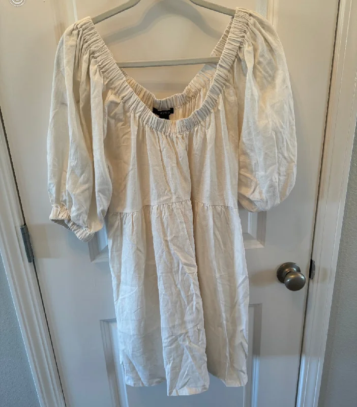 Forever 21 Oversized Puff Sleeve Mini Dress Women’s Size Small White Cozy Cotton Mini Dress Forever 21 Oversized Puff Sleeve Mini Dress Women’s Size Small White Cozy Cotton Mini Dress