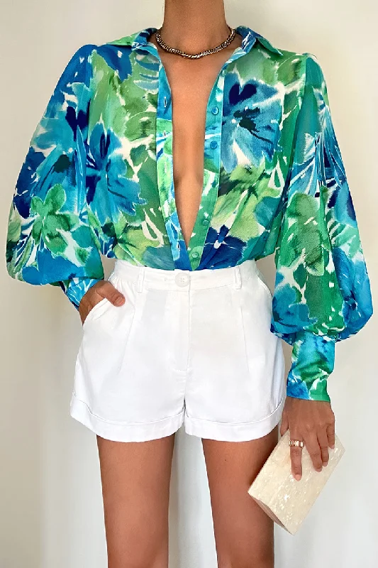 FLEETWOOD BLOUSE - STELANI BLUE Lightweight Tunic Blouse