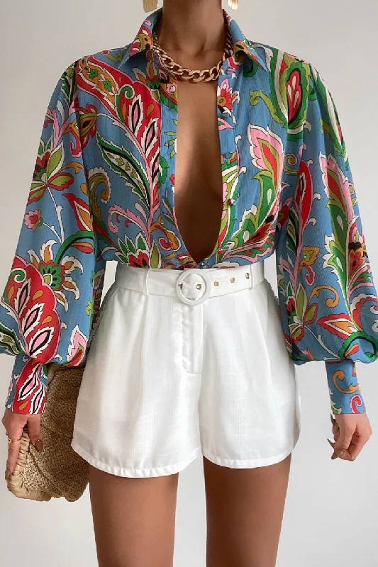 FLEETWOOD BLOUSE - CARINA PRINT Sheer Mesh Blouse