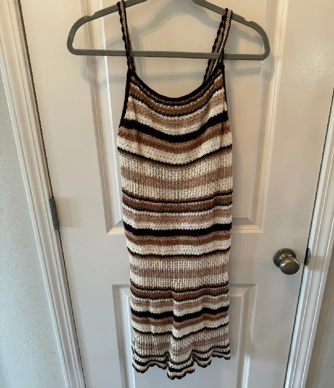 American Eagle Crochet Stripe Mini Dress Women’s Size Medium Brown Elegant Lace-Up Mini Dress American Eagle Crochet Stripe Mini Dress Women’s Size Medium Brown Elegant Lace-Up Mini Dress