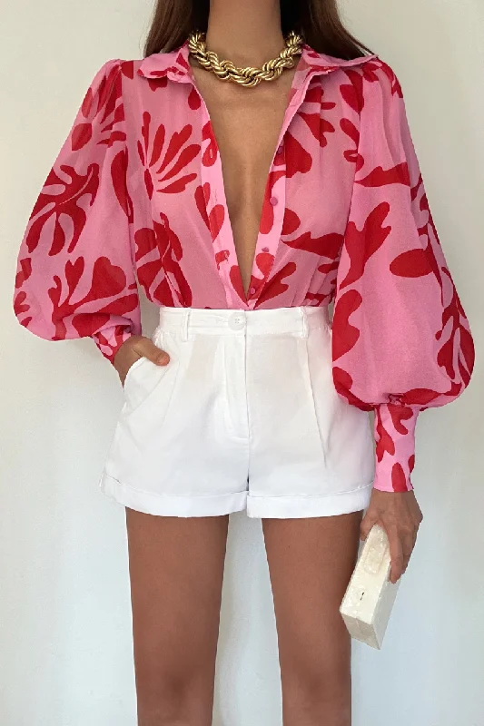 FLEETWOOD BLOUSE - BOTANICA PINK Chic Wrap Blouse
