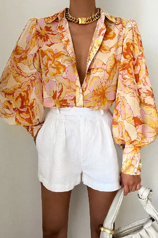Fleetwood Blouse - Tropicana Casual Relaxed Blouse