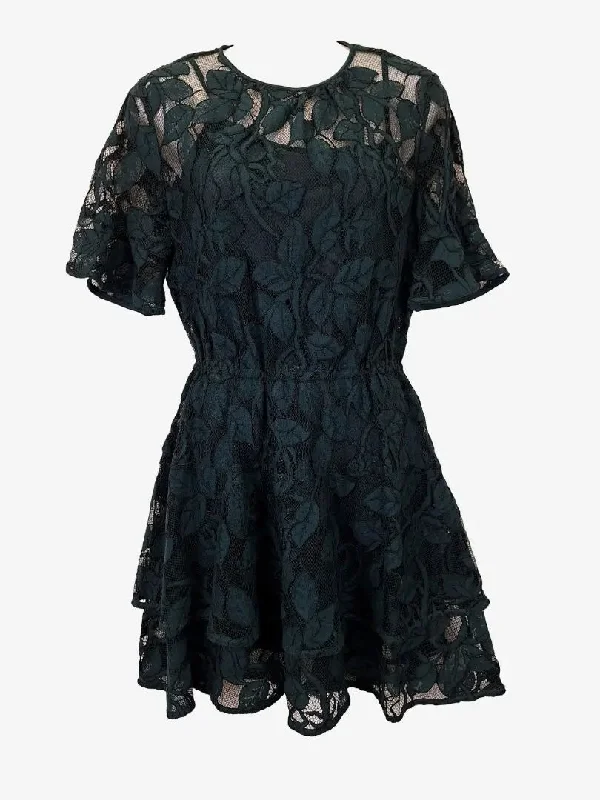 Rodeo Show Graceful Emerald Lace Mini Dress Size 8 Comfortable One-Shoulder Mini Dress Rodeo Show Graceful Emerald Lace Mini Dress Size 8 Comfortable One-Shoulder Mini Dress