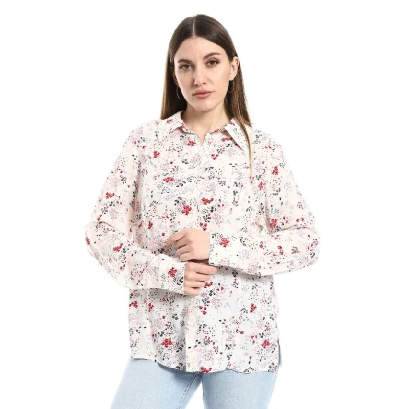Viscose Blouse Printed Flower - Merch Boho Chic Blouse