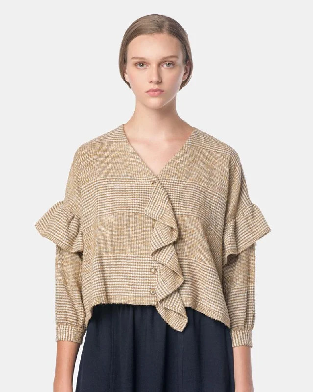 Florian Blouse in Khaki Office Formal Blouse