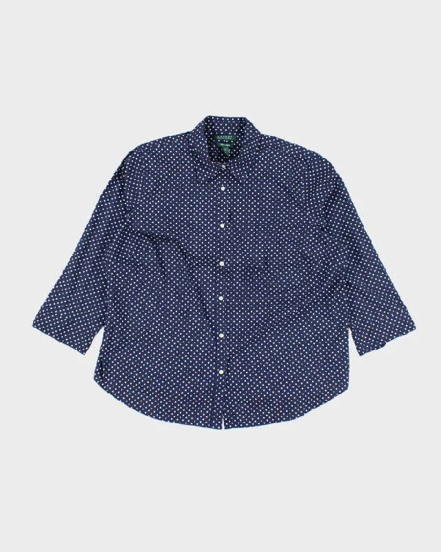 Ralph Lauren Polka Dot Blouse - XL Double-Layered Blouse