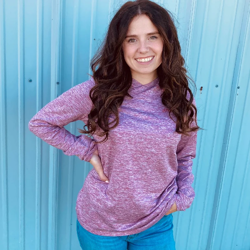 Hooey Women's Light Weight Pull-Over Hoodie-Maroon Hoodie with Double Zipper Versatile Adjustable Hooey Women's Light Weight Pull-Over Hoodie-Maroon Hoodie with Double Zipper Versatile Adjustable