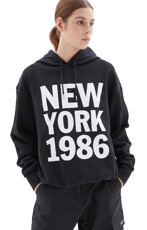 1986 Hoodie (Black) Hoodie with Pastel Soft Subtle