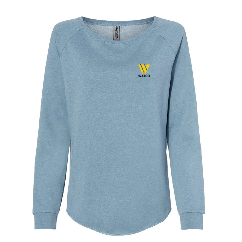 Women's California Wave Wash Crewneck Sweatshirt - PRM2000 Hoodie with Zipper Versatile Modern Women's California Wave Wash Crewneck Sweatshirt - PRM2000 Hoodie with Zipper Versatile Modern