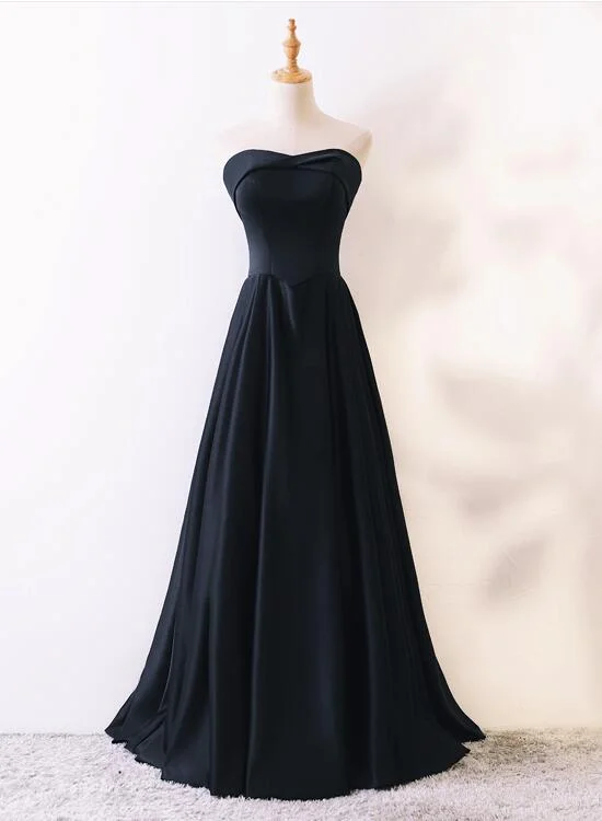Simple Black Satin Long Party Dress, Simple Evening Dresses, Black Long Formal Dress Tunics Gym athletic Simple Black Satin Long Party Dress, Simple Evening Dresses, Black Long Formal Dress Tunics Gym athletic